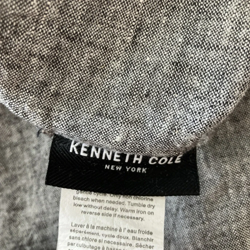 Kenneth Cole King Duvet Cover Gray White 52% Linen 48% Cotton 94